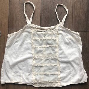 American Eagle off white crop tank small